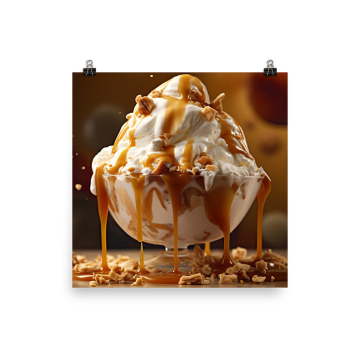 Nutty Caramel Sundae photo paper poster - Posterfy.AI