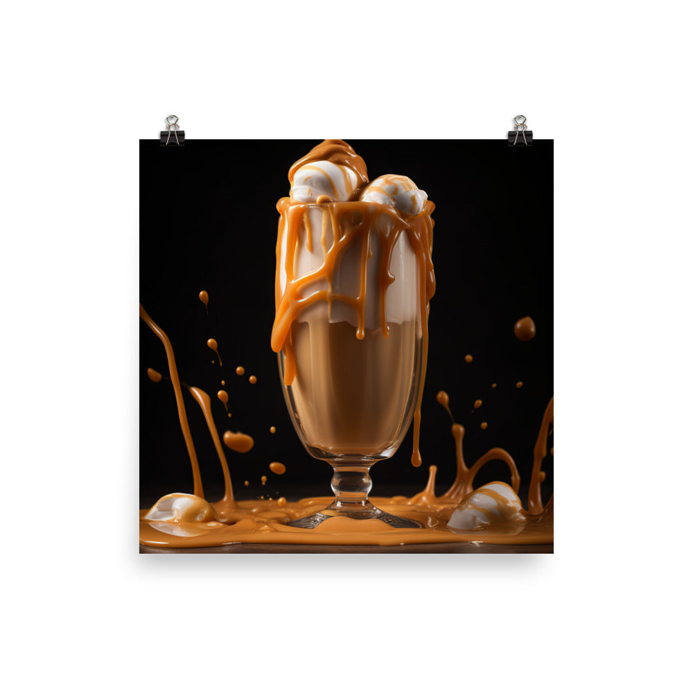 Salted Caramel Milkshake photo paper poster - Posterfy.AI