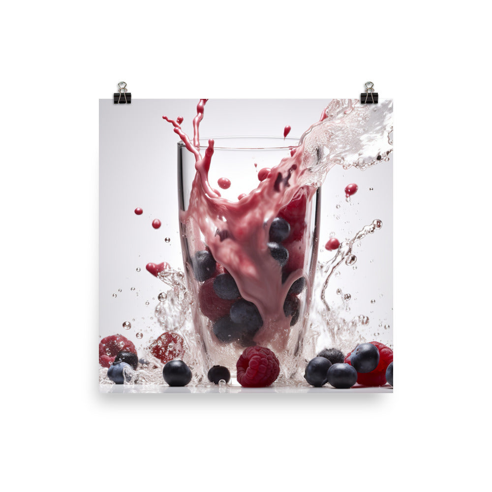 Pouring Berry Blast Milkshake photo paper poster - Posterfy.AI