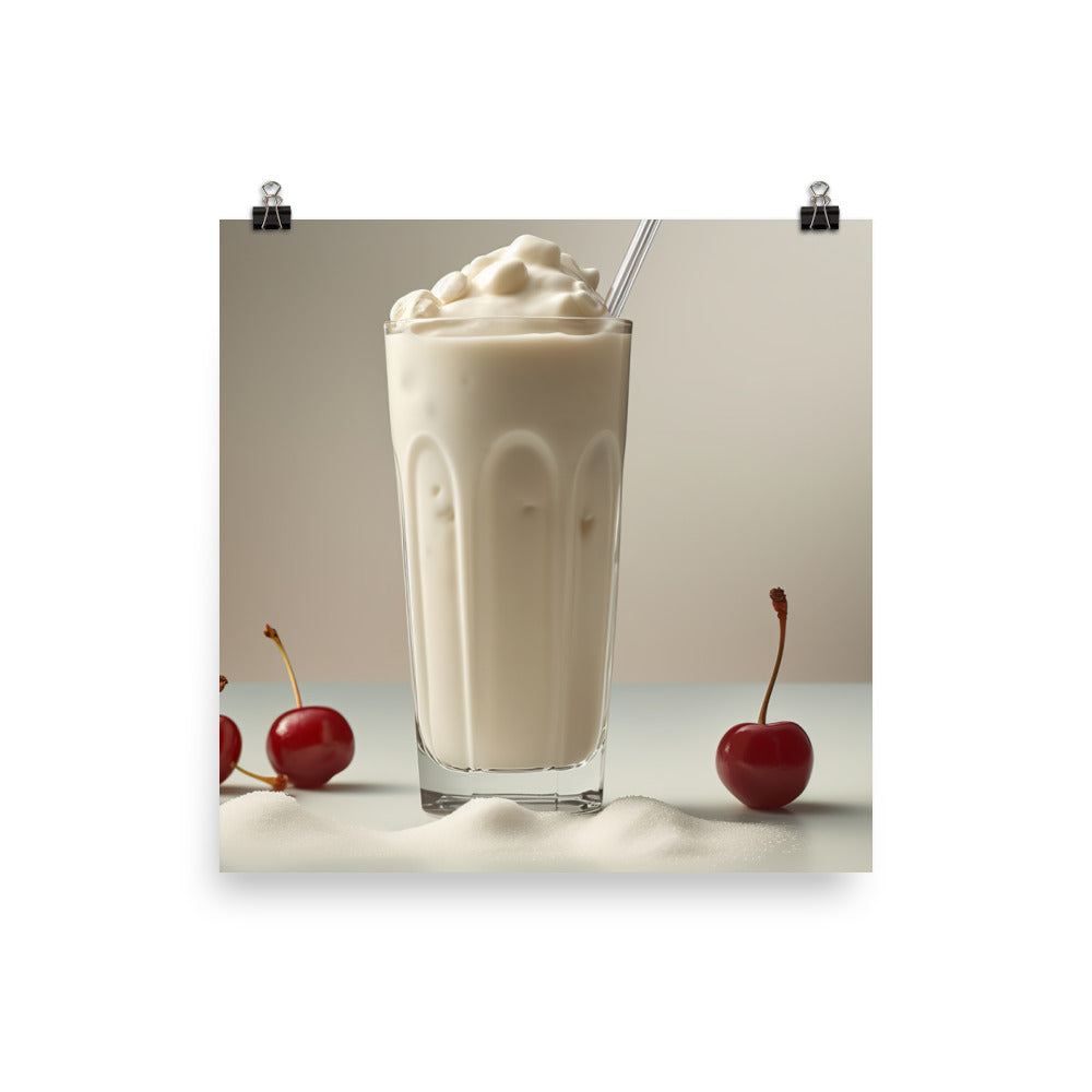 Classic vanilla milkshake photo paper poster - Posterfy.AI