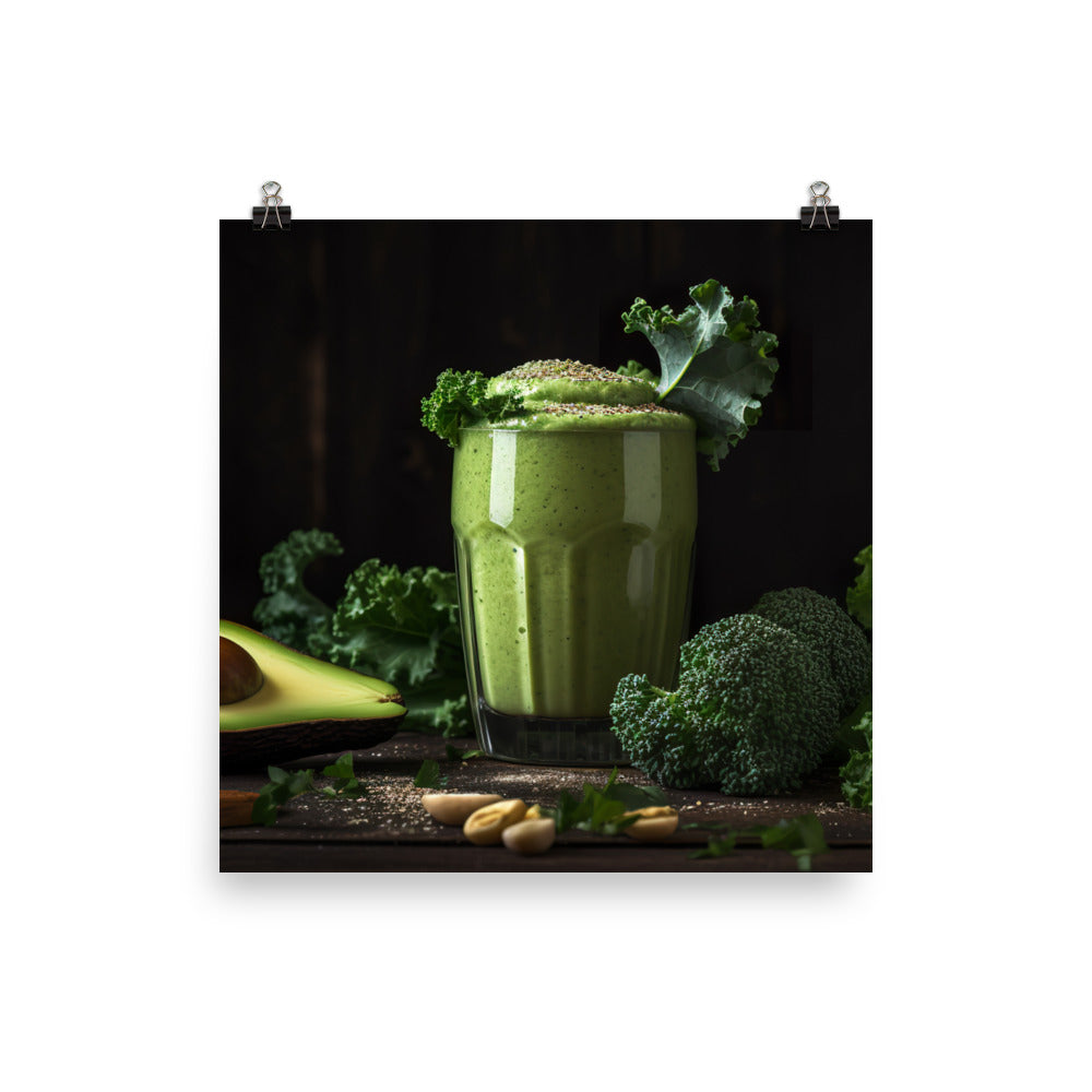 Avocado kale smoothie photo paper poster - Posterfy.AI