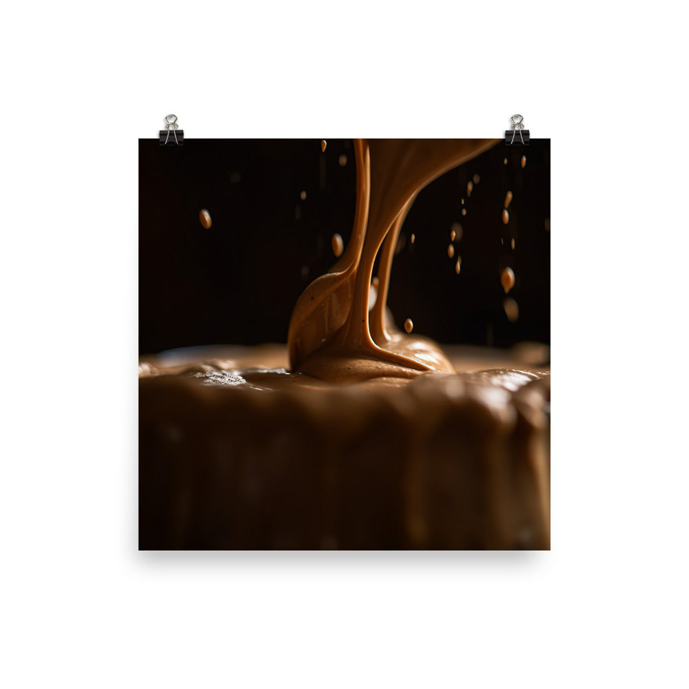 Thick and luscious chocolate peanut butter smoothie photo paper poster - Posterfy.AI