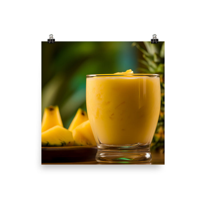 Refreshing mango pineapple smoothie photo paper poster - Posterfy.AI