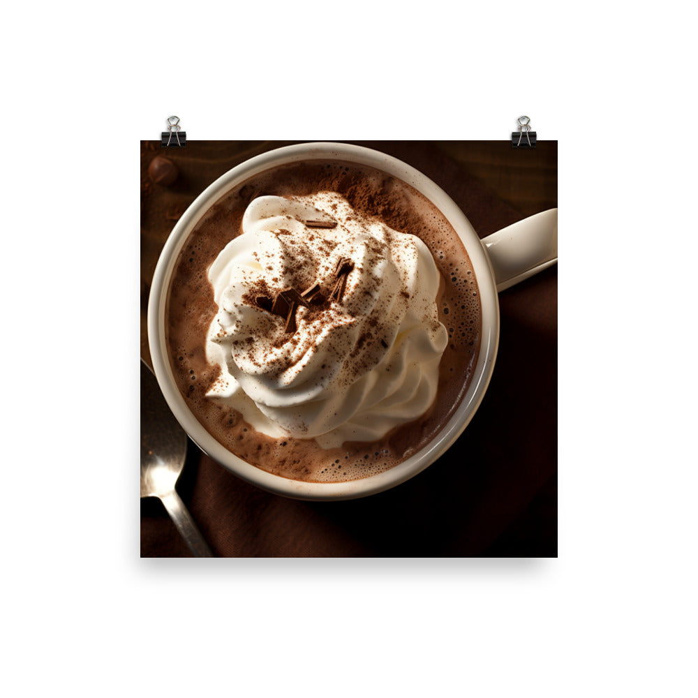 Creamy hot chocolate photo paper poster - Posterfy.AI