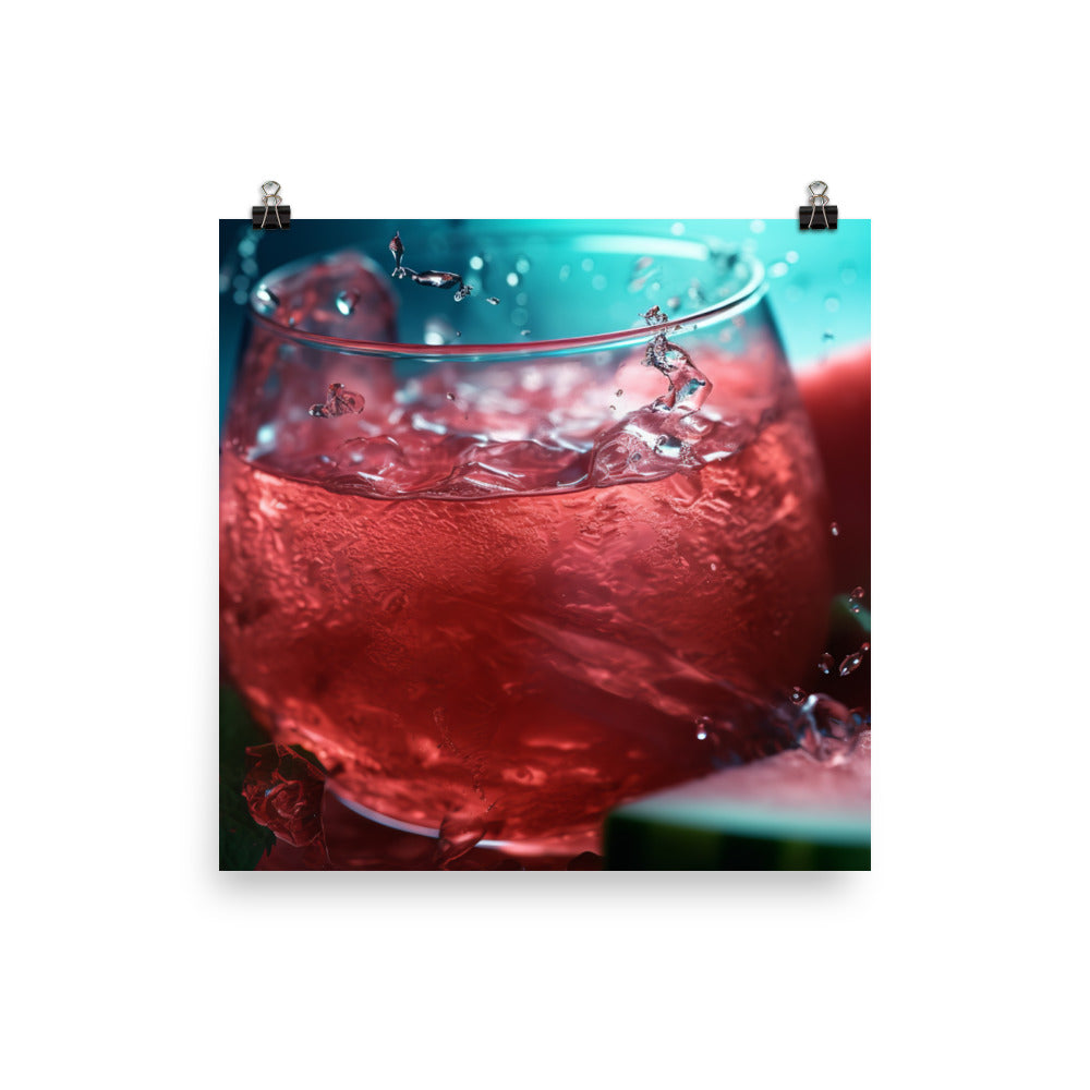 Refreshing watermelon juice photo paper poster - Posterfy.AI