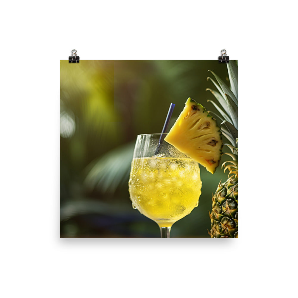 Chilled pineapple juice photo paper poster - Posterfy.AI