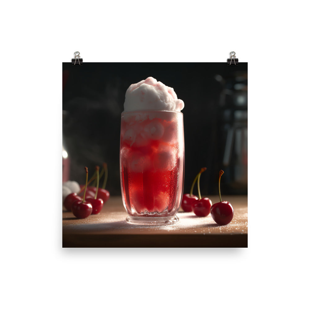 Cherry Soda Float Delight photo paper poster - Posterfy.AI