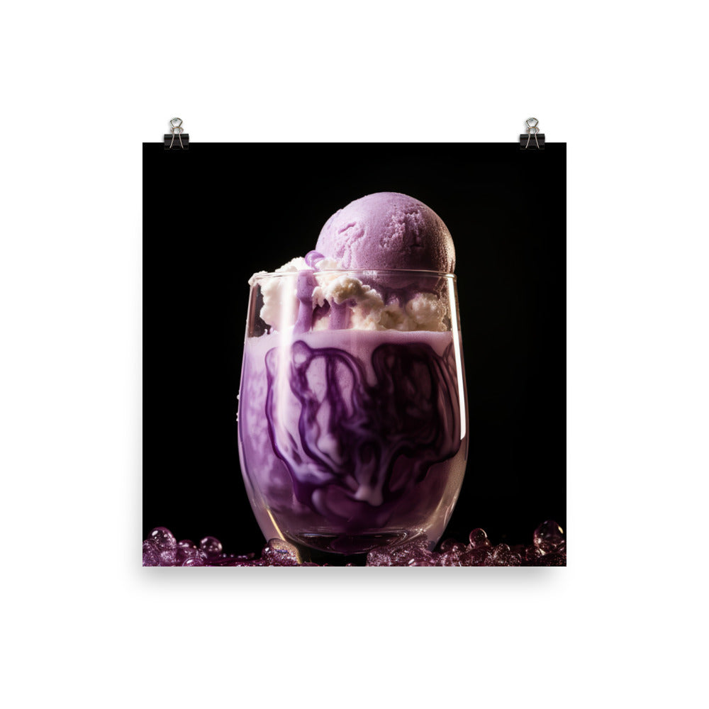 Grape Soda Ice Cream Float photo paper poster - Posterfy.AI