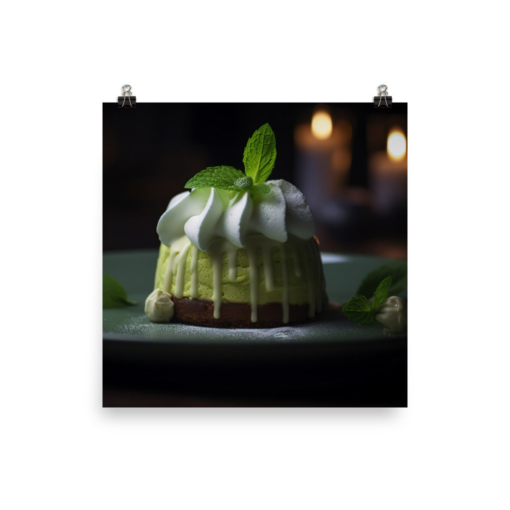 Matcha flavored dessert photo paper poster - Posterfy.AI