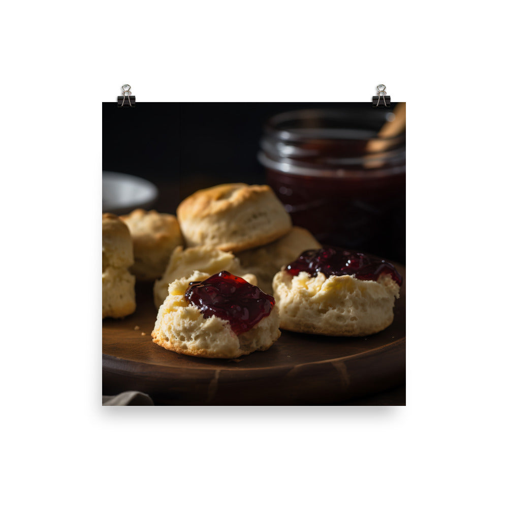 Scones and jam photo paper poster - Posterfy.AI