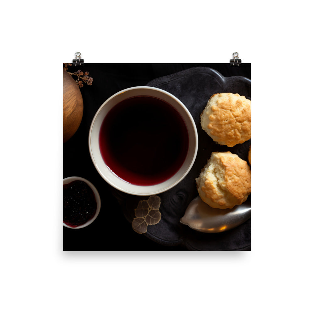 Black Tea and Scones photo paper poster - Posterfy.AI