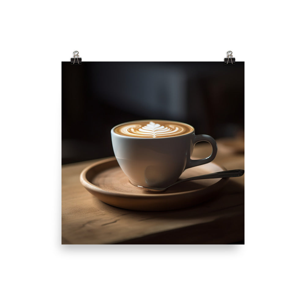 Creamy Flat White Delight photo paper poster - Posterfy.AI