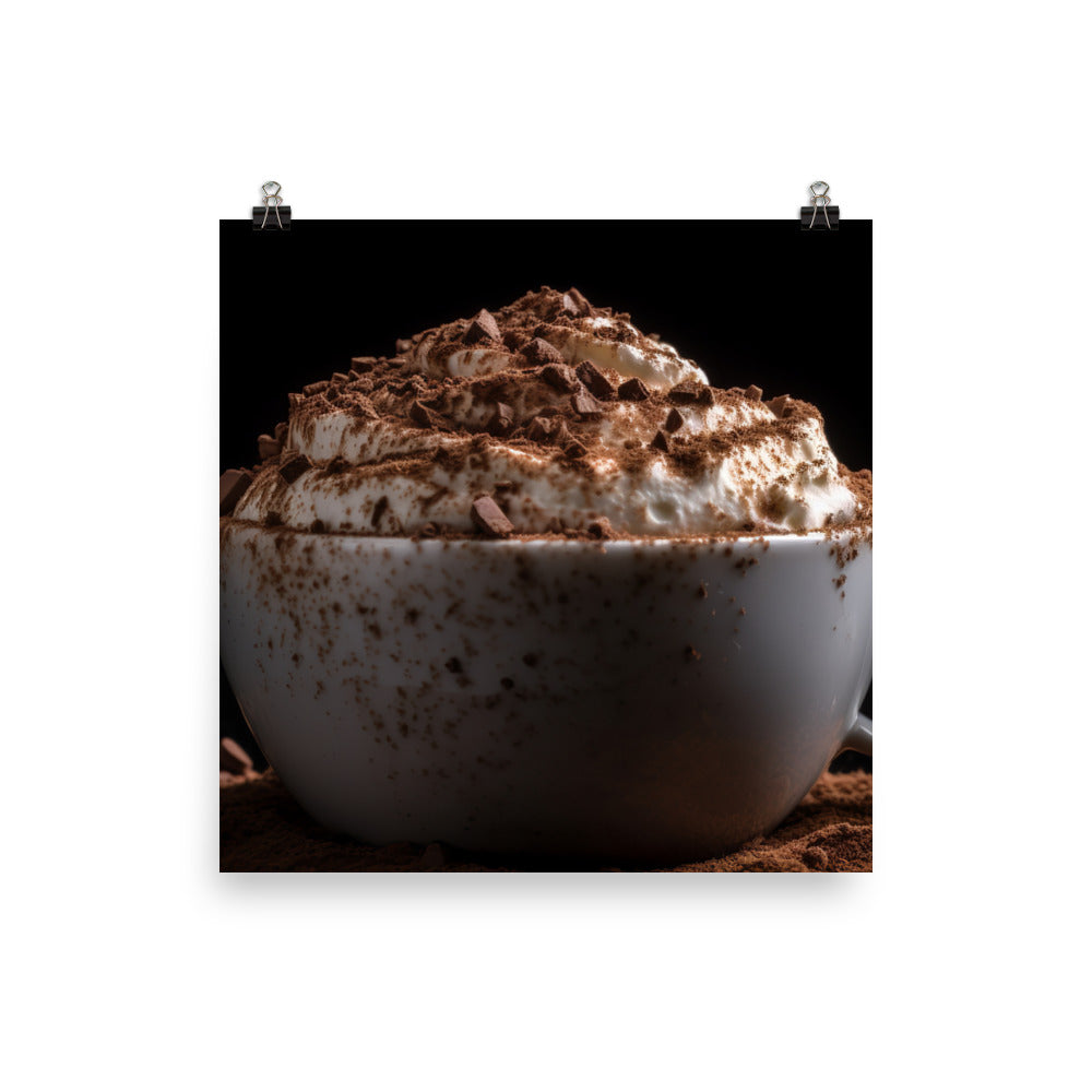 Creamy Cappuccino with Cocoa Sprinkles photo paper poster - Posterfy.AI