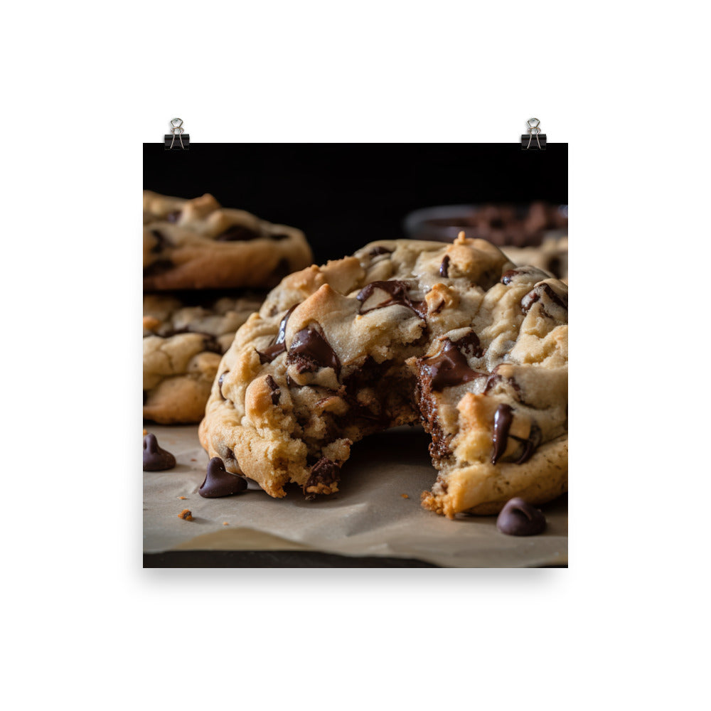 Chewy Chocolate Chip Cookies photo paper poster - Posterfy.AI