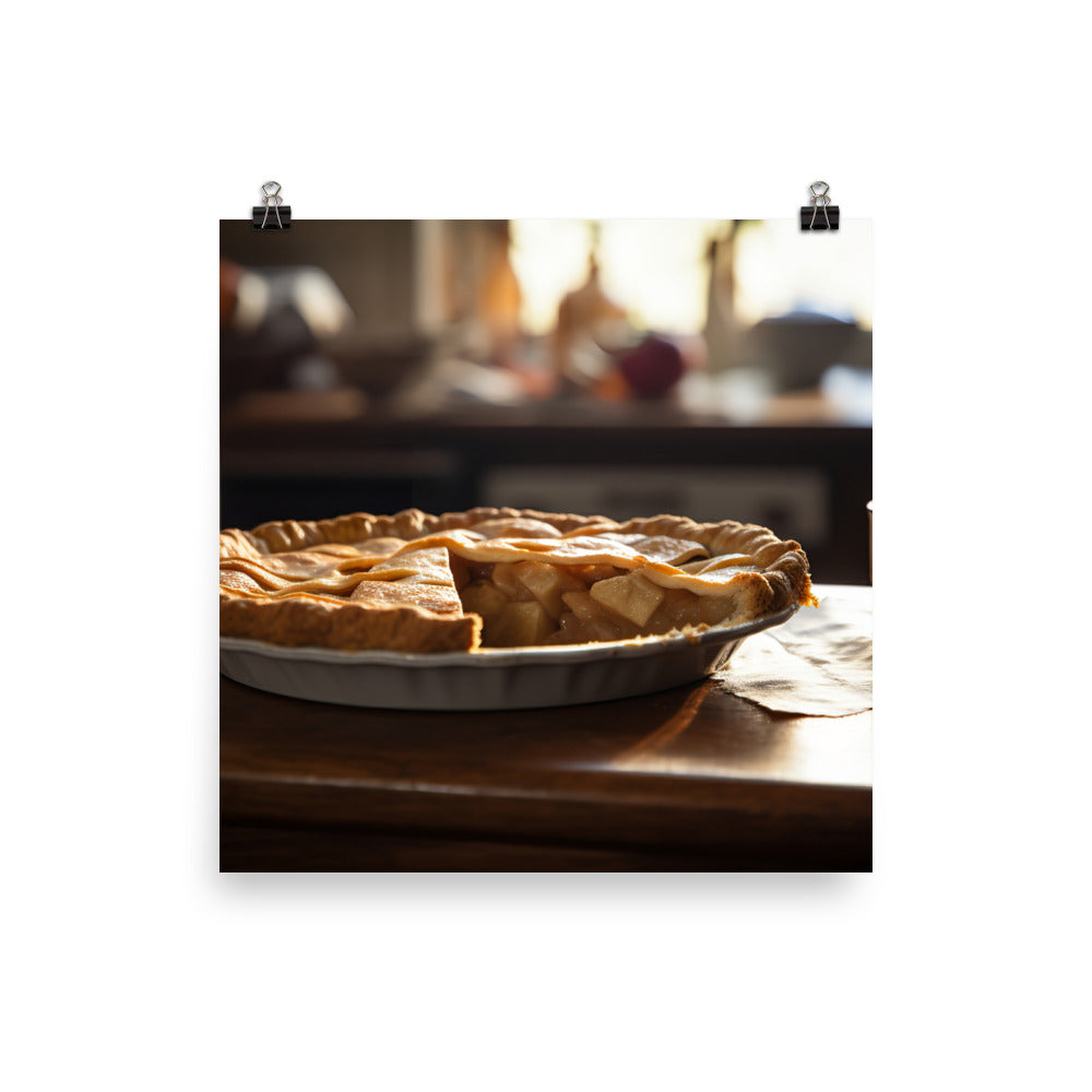 Homemade Apple Pie with a Flaky Crust photo paper poster - Posterfy.AI