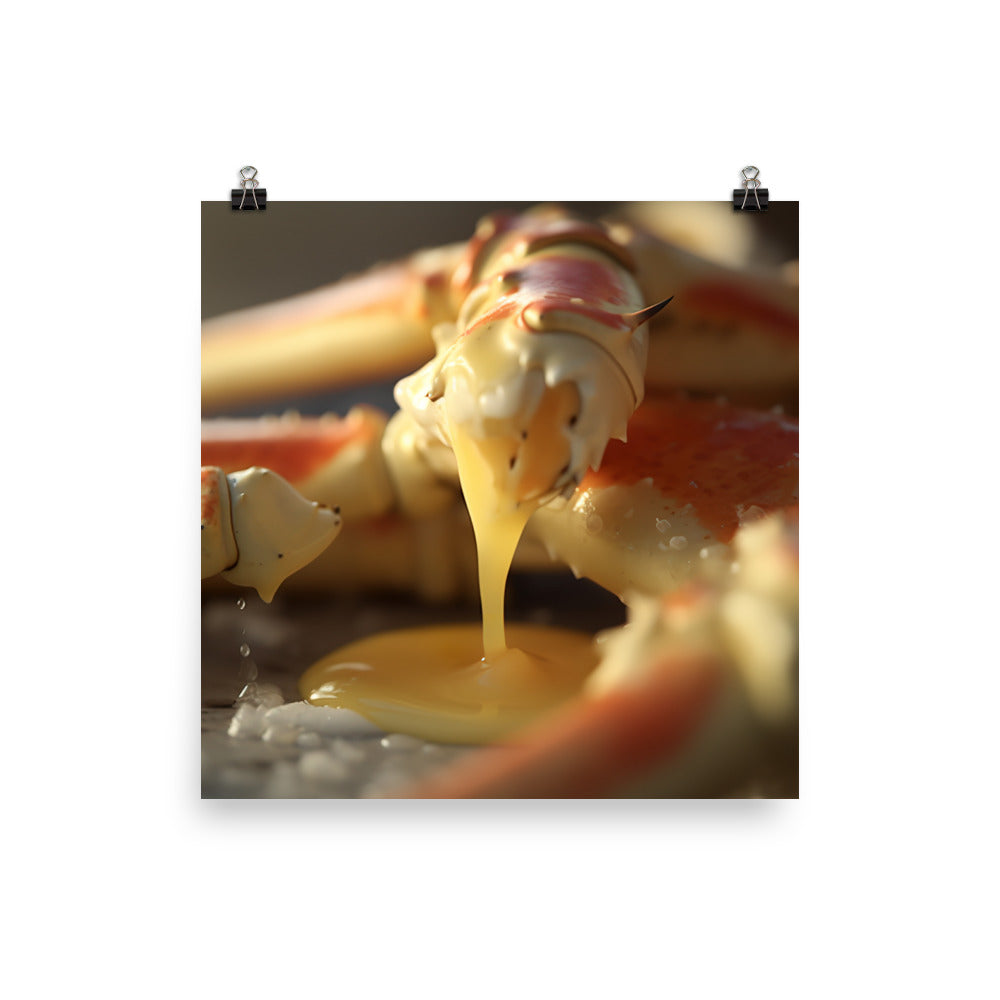 Crab Legs with Melted Butter photo paper poster - Posterfy.AI