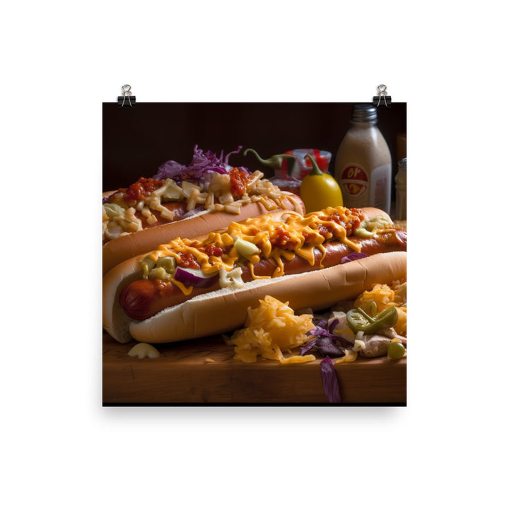 Hot Dog with All the Fixins photo paper poster - Posterfy.AI