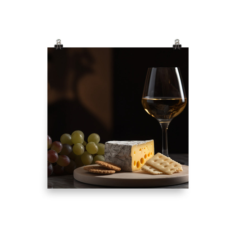 Swiss Cheese and Wine Pairing photo paper poster - Posterfy.AI