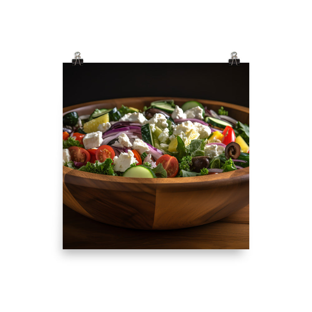 Tantalizing Greek salad photo paper poster - Posterfy.AI