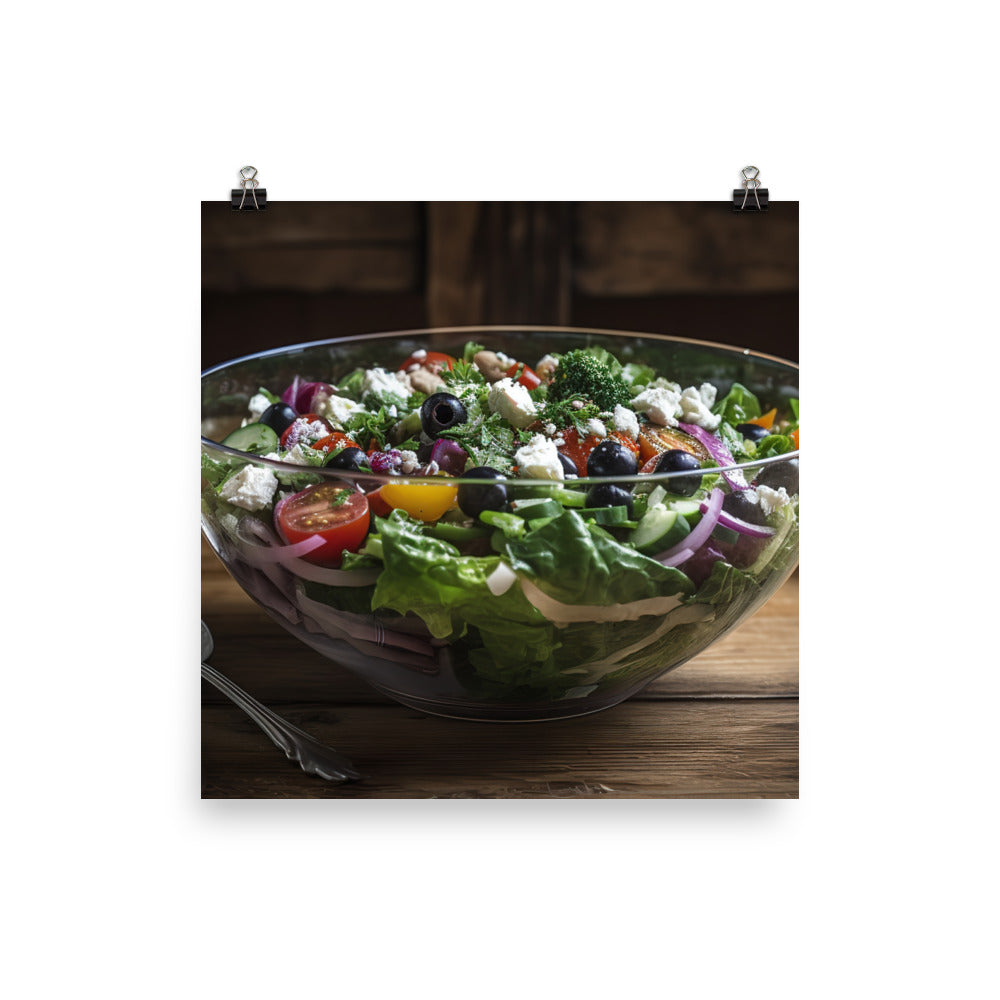 Colorful and refreshing Greek salad photo paper poster - Posterfy.AI