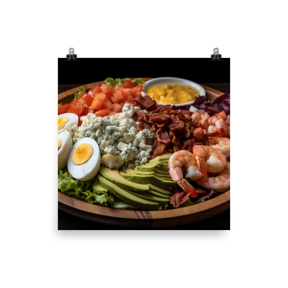 Cobb salad with shrimp photo paper poster - Posterfy.AI