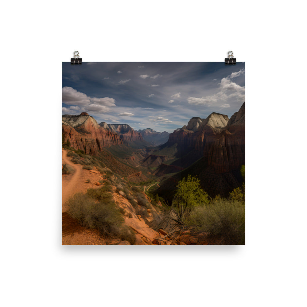 Frame the Vastness of Zions Scenic Beauty photo paper poster - Posterfy.AI