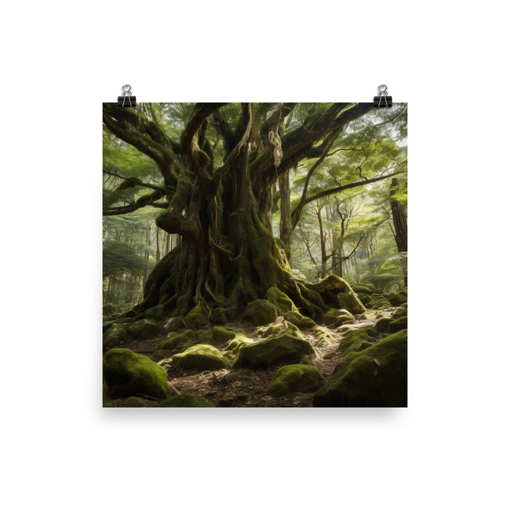 Yakushimas Majestic Yakusugi Cedar Trees photo  paper poster - Posterfy.AI