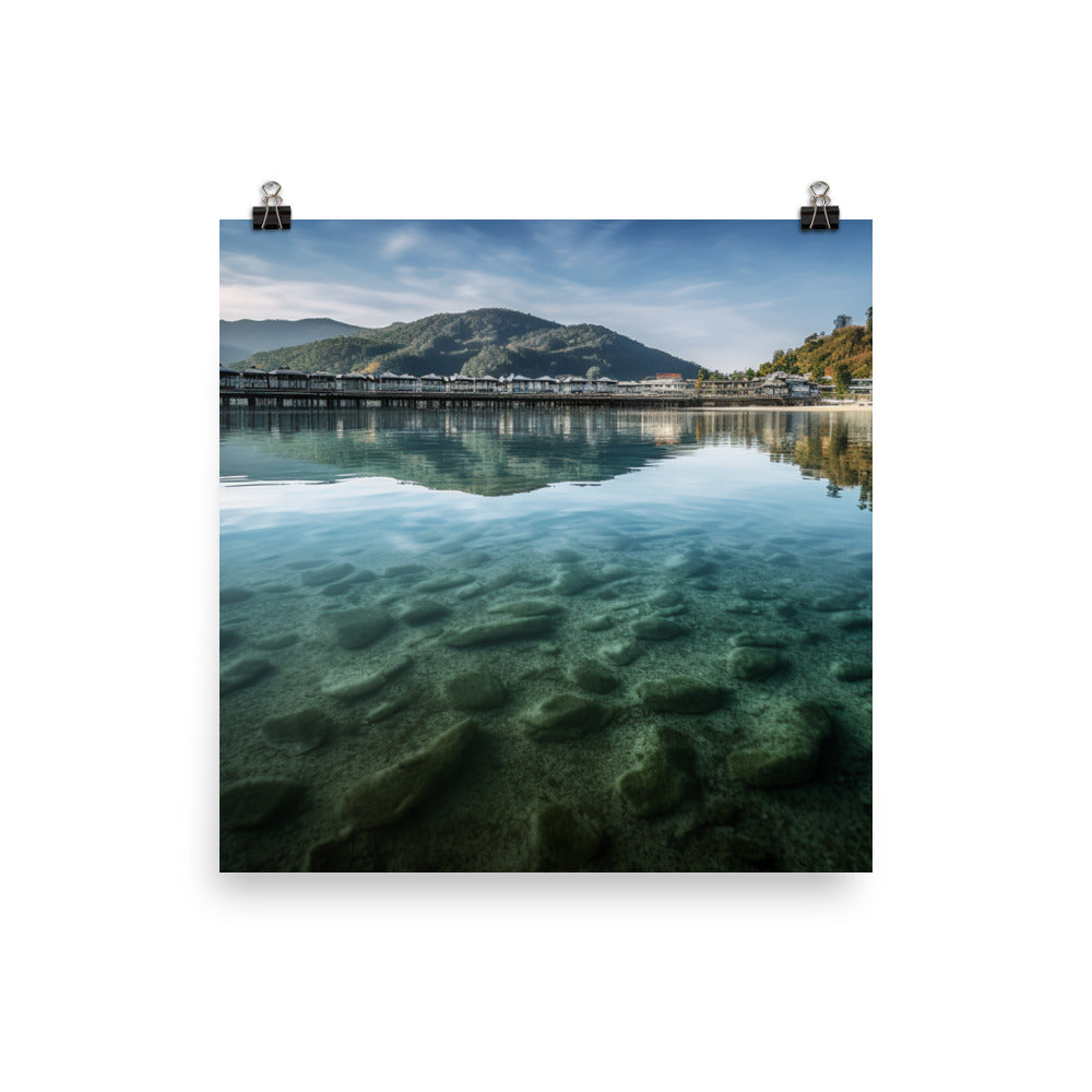 Amanohashidate Mirrored in Miyazu Bay photo  paper poster - Posterfy.AI