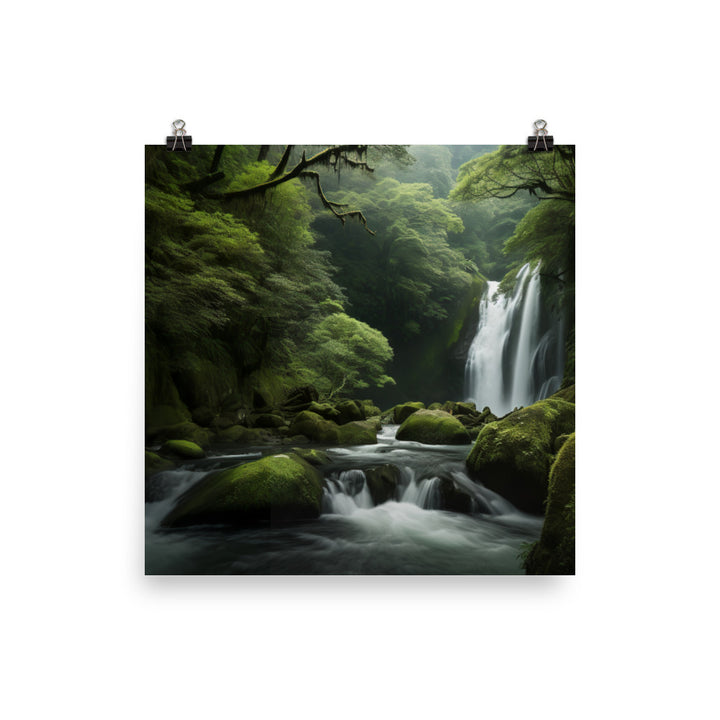 Nachi Falls in a Tranquil Setting photo  paper poster - Posterfy.AI