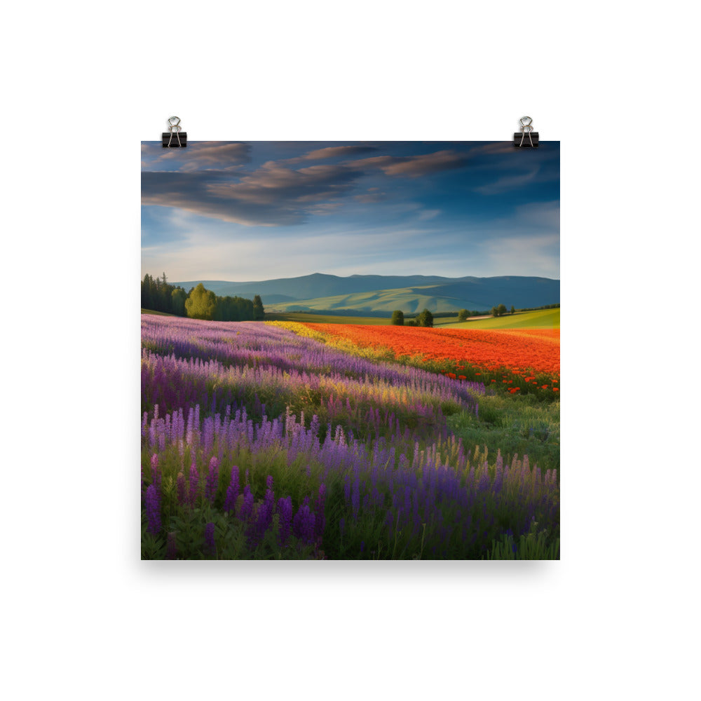 Bieis Colorful Fields in Bloom photo  paper poster - Posterfy.AI