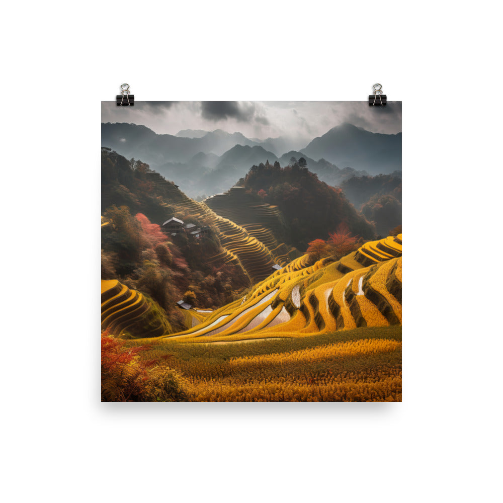 Beauty of Guilin Rice Terraces photo paper poster - Posterfy.AI