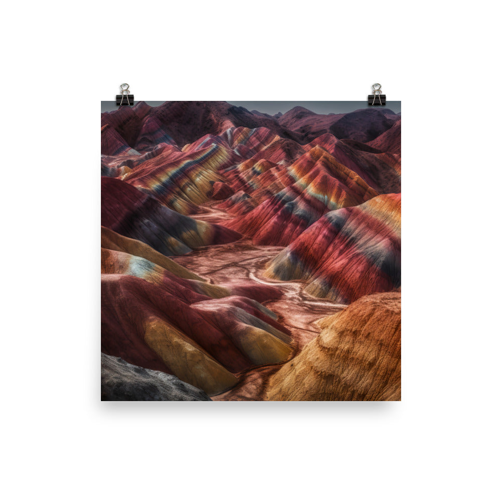 Surreal Beauty of Zhangye Danxia Landform photo paper poster - Posterfy.AI