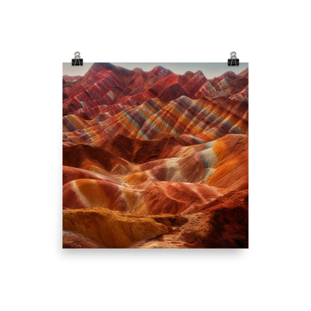 Surreal Beauty of Zhangye Danxia Landform photo paper poster - Posterfy.AI