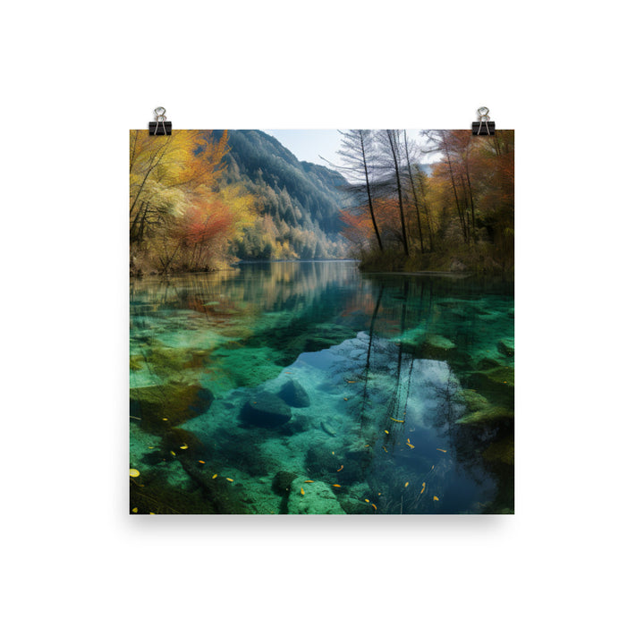 Jiuzhaigou Valleys Scenic Splendor photo paper poster - Posterfy.AI