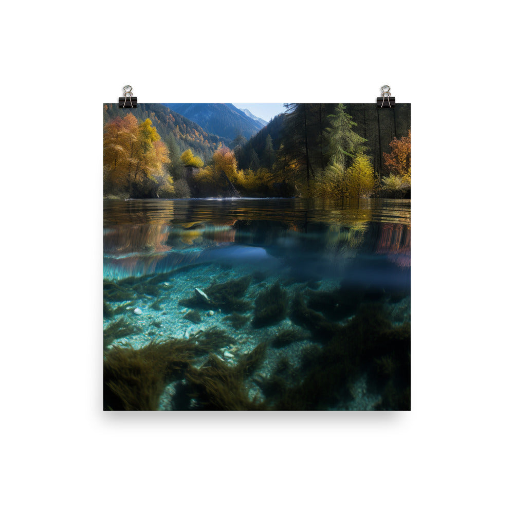 Jiuzhaigou Valleys Scenic Splendor photo paper poster - Posterfy.AI