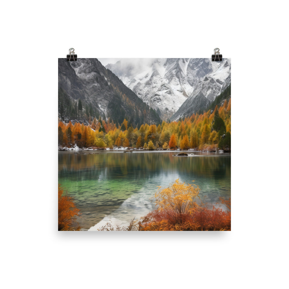 Jiuzhaigou Valleys Autumn Foliage photo paper poster - Posterfy.AI