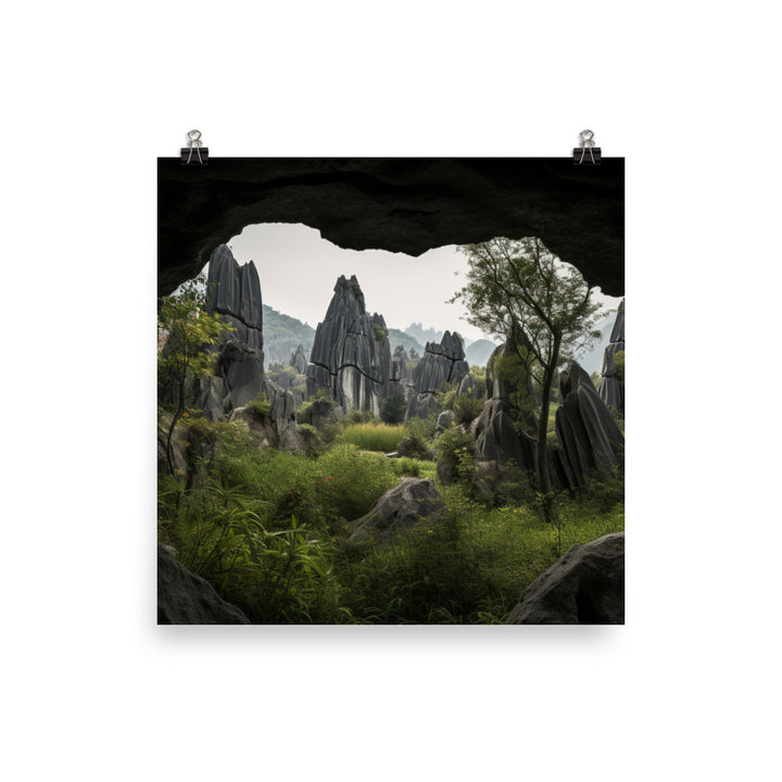 Shilin Stone Forest with Natural Archways photo paper poster - Posterfy.AI