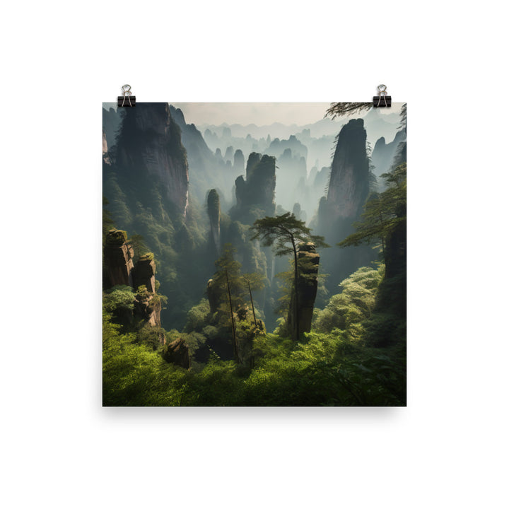 Serene Beauty of Zhangjiajies Forest Park photo paper poster - Posterfy.AI