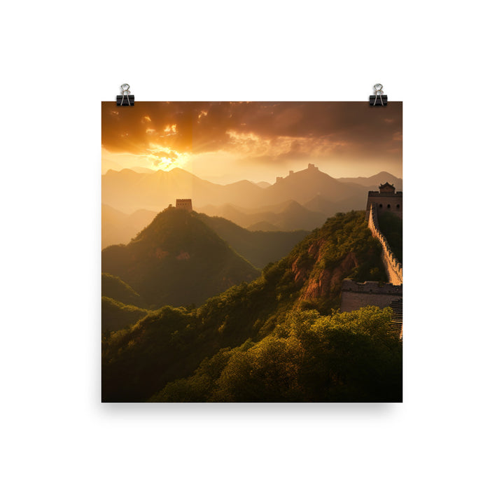 Capturing the Great Wall at Sunrise photo paper poster - Posterfy.AI