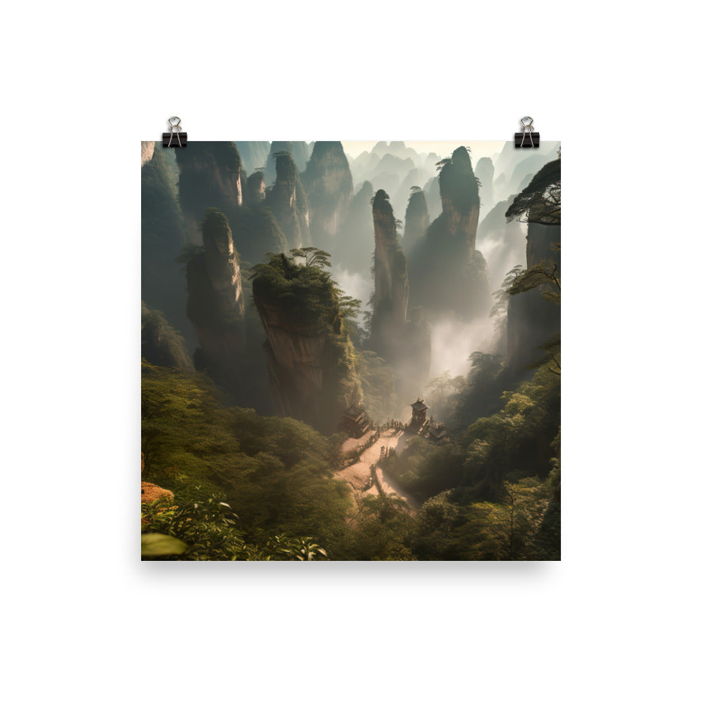 Misty Valley of Zhangjiajie photo paper poster - Posterfy.AI
