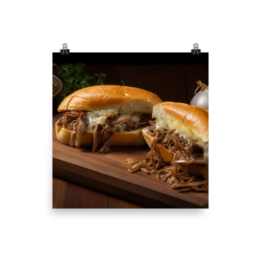 French Dip Sandwich with Caramelized Onions photo paper poster - Posterfy.AI