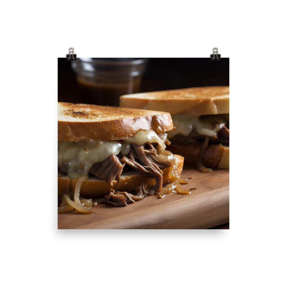 French Dip Sandwich with Caramelized Onions photo paper poster - Posterfy.AI