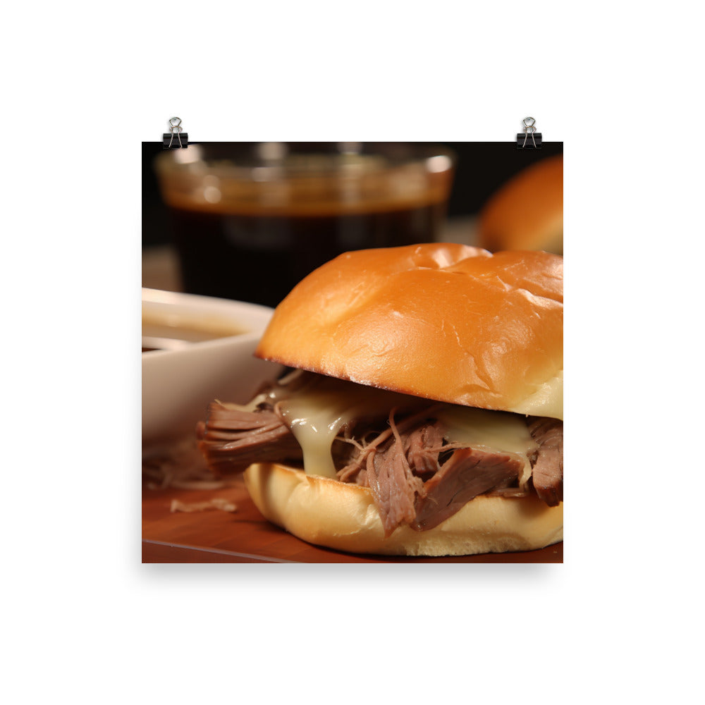 French Dip Sandwich with Au Jus photo paper poster - Posterfy.AI