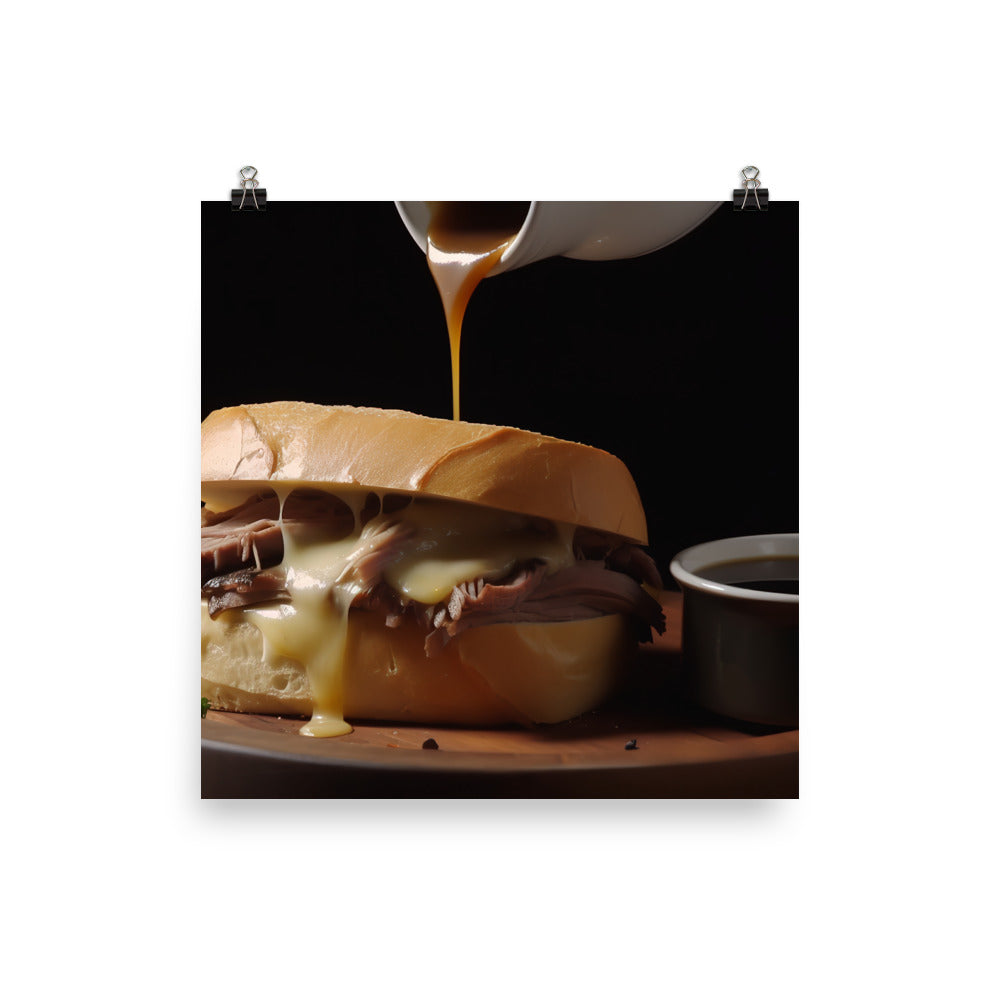 French Dip Sandwich with Au Jus photo paper poster - Posterfy.AI