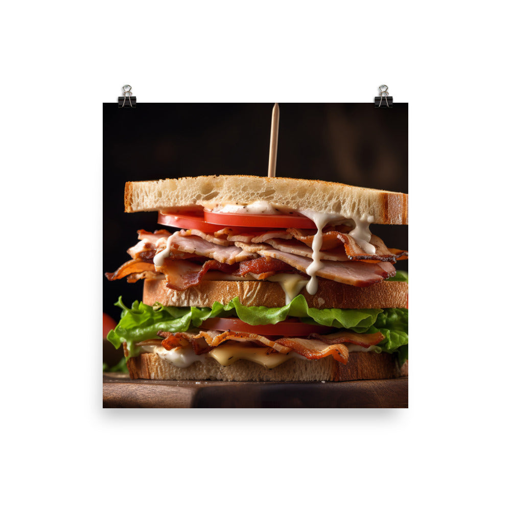 Triple decker Club sandwich photo paper poster - Posterfy.AI