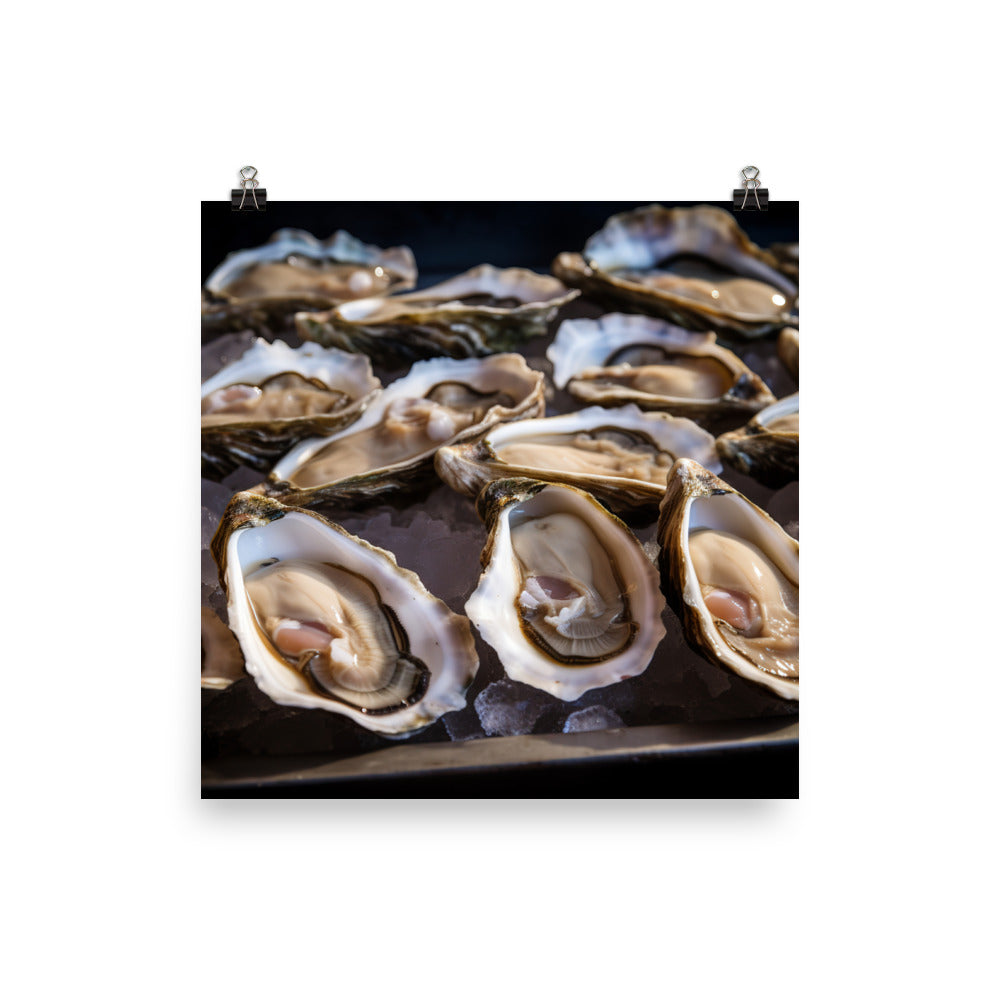 Freshly Shucked Malpeque Oysters photo paper poster - Posterfy.AI