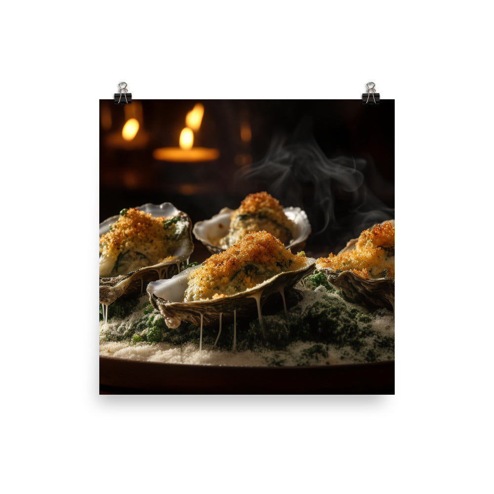 Blue Point Oysters Rockefeller photo paper poster - Posterfy.AI