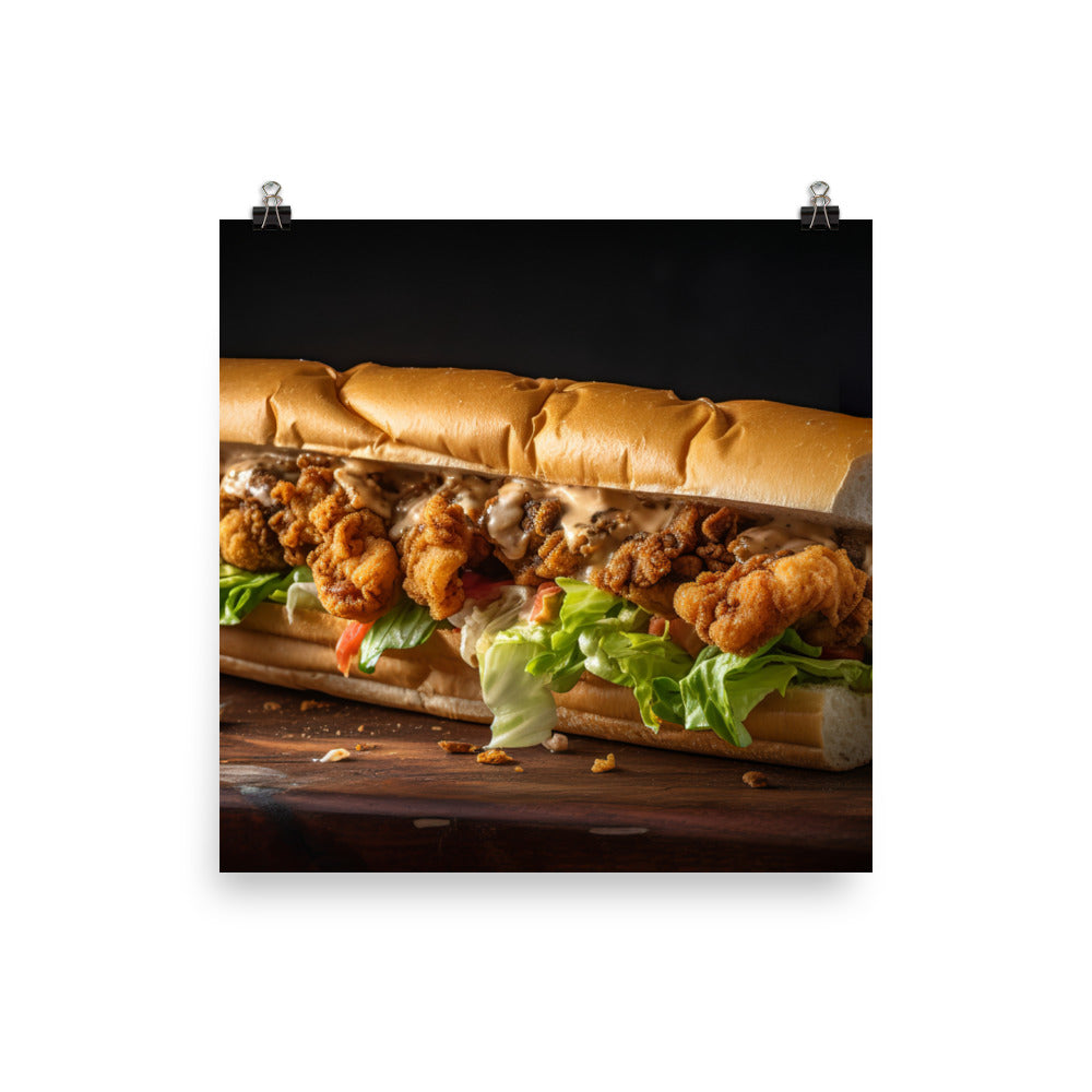 Eastern Oyster Po Boy Sandwich photo paper poster - Posterfy.AI
