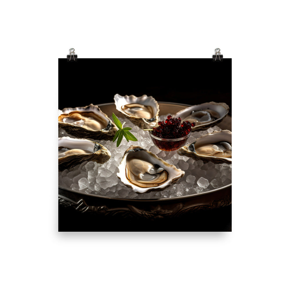 Kumamoto Oysters - A Sensuous Delight photo paper poster - Posterfy.AI