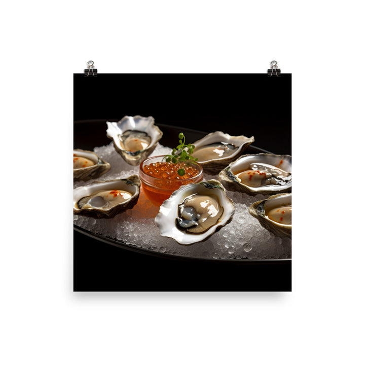 Kumamoto Oysters - A Sensuous Delight photo paper poster - Posterfy.AI